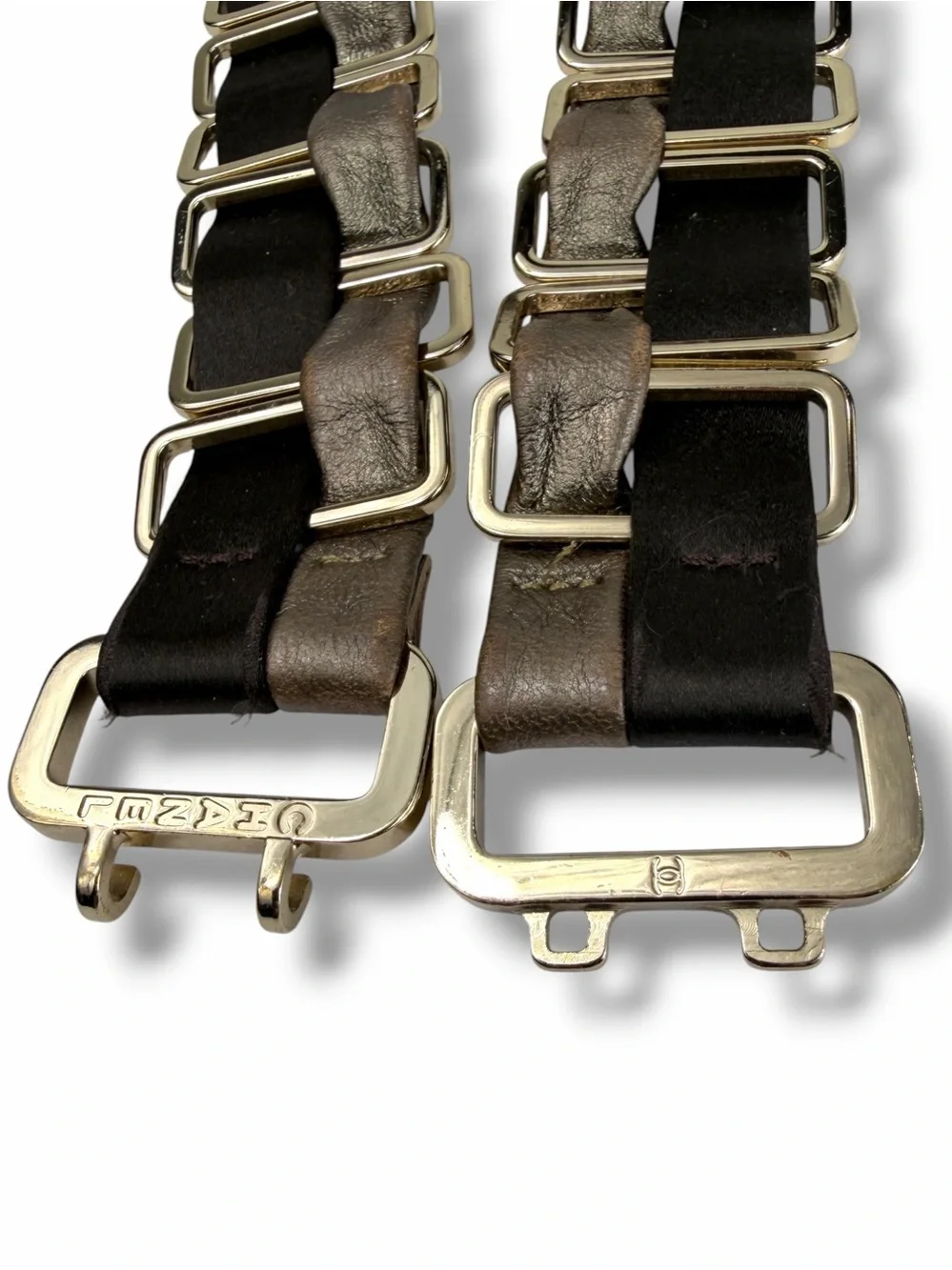 Rare ARCHIVE Chanel 2004 Runway Belt Karl Lagerfeld Era Leather & Gold 85 - Picture 12 of 16
